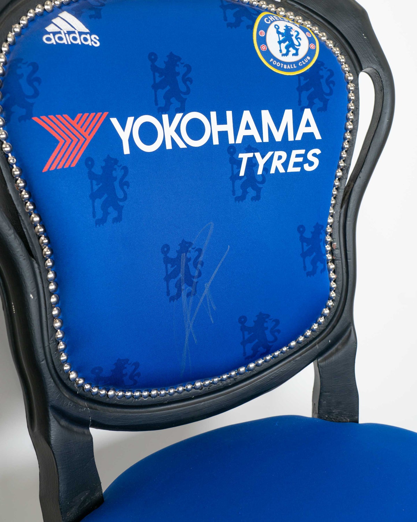 Signed Eden Hazard Chelsea Football Shirt Upholstered Arm Chair