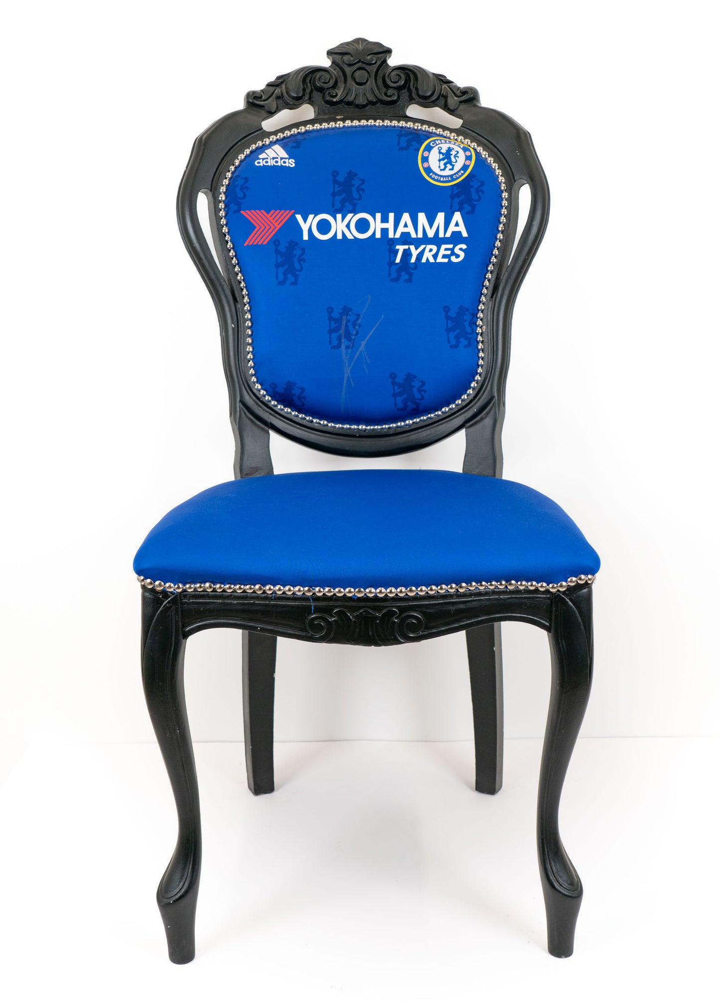 Signed Eden Hazard Chelsea Football Shirt Upholstered Arm Chair